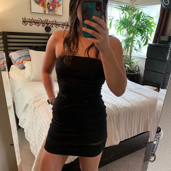 XXI Black Body Con Strapless Dress - Picture 2 of 8